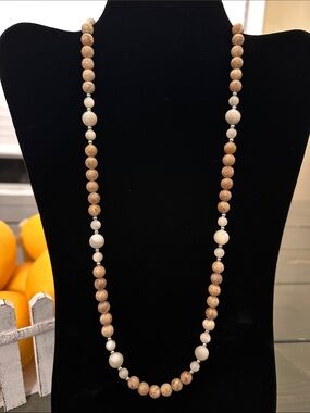 Peach Moonstone Bead Strand Necklace